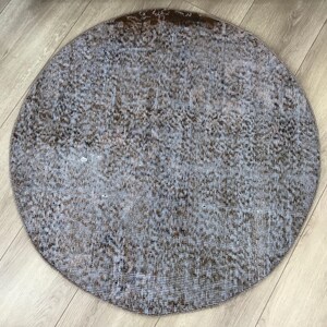 Alfombra redonda turca, alfombra teñida, alfombras para baño, alfombra vintage, alfombra de entrada, alfombra de pelo corto, alfombra decorativa, tapete, 3.1 pies, RK 6611