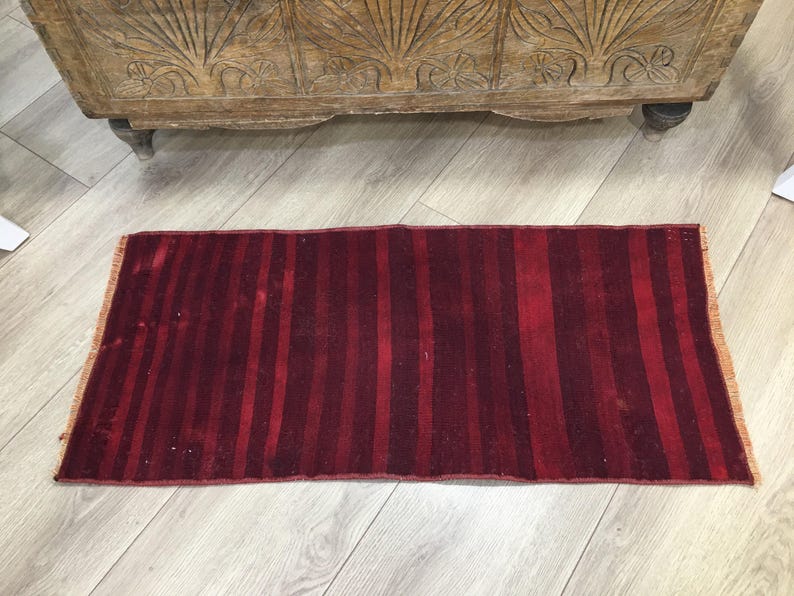 Kilim rug, Small turkish rug, Vintage rug, Bohemian rug, Carpet rug, 1.3x3 feet, Wool rug, Handmade rug, Front door rug, Boho rug, RK 10155 image 3