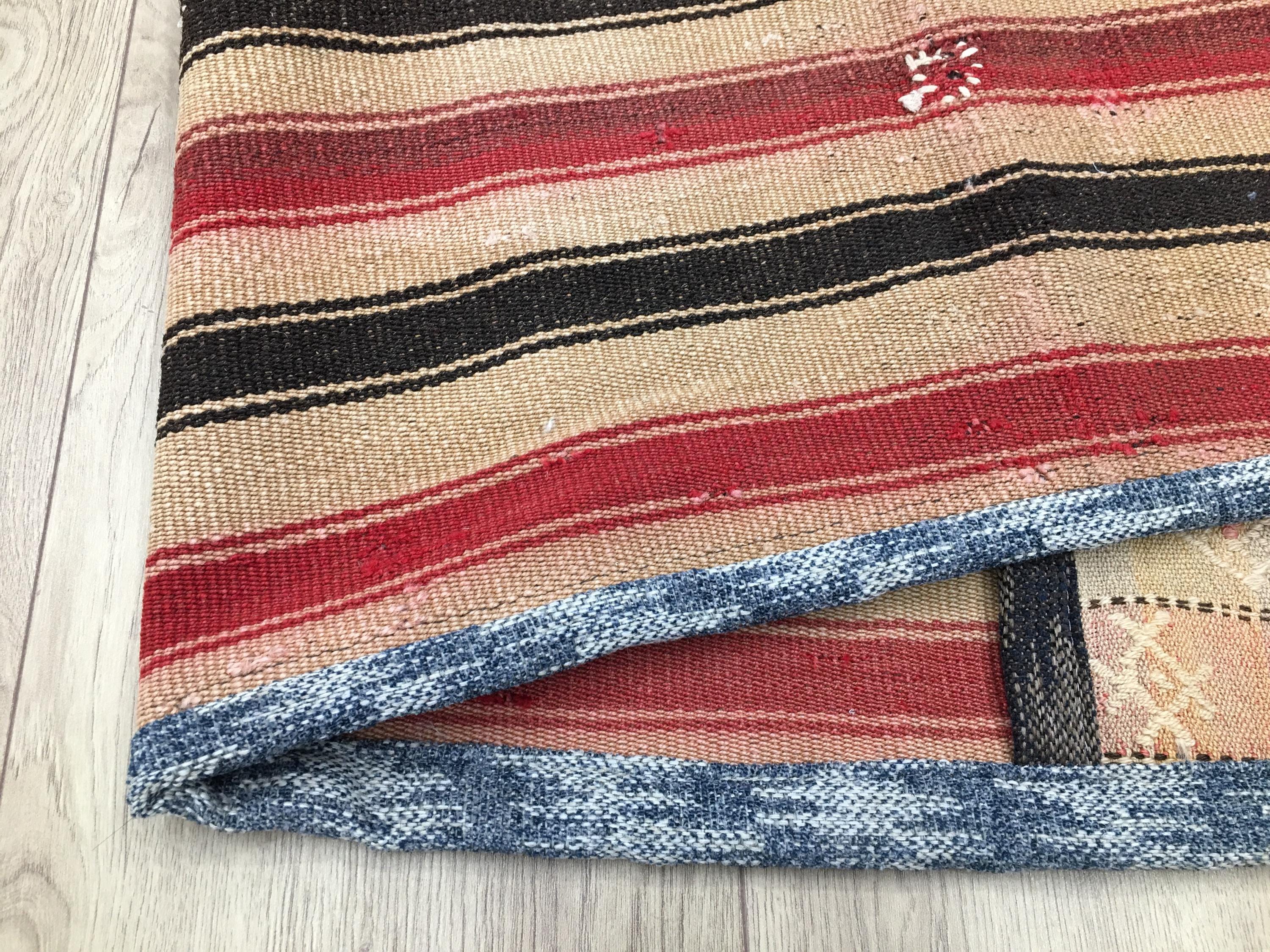 ヴィンテージ 収納袋、キリム サドル サック、ハンギング ラグ