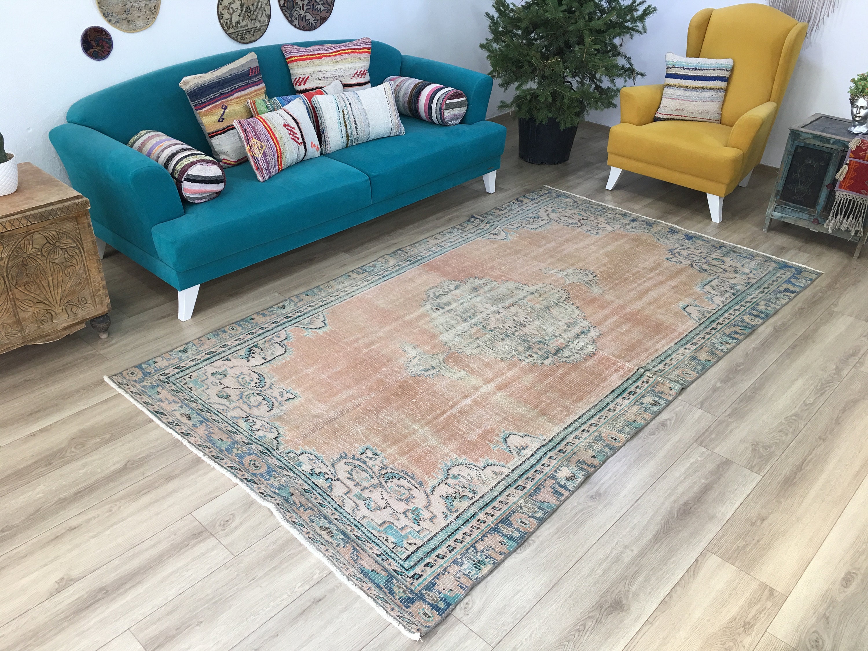 Esszimmer Teppich Wohndeko türkischer Teppich Oushal | Etsy