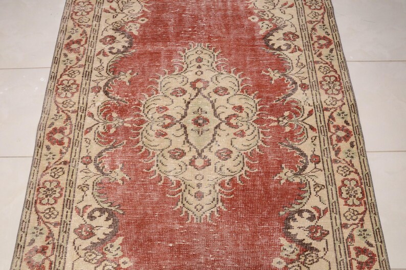 colorful rug, 70s rug, used rugs, boho area rug, kilim rug, vintage oushak rug, hand woven rug, large oushak rug, 4.7 x 8.3 ft RK 8809 image 6