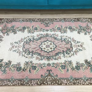 rugs for livingroom, kitchen rug, turkish rug, vintage rug, wool rug, ethnic rug, antique rug, anatolian rug, rugs, 3.8 x 7 ft, RK 10857 image 2