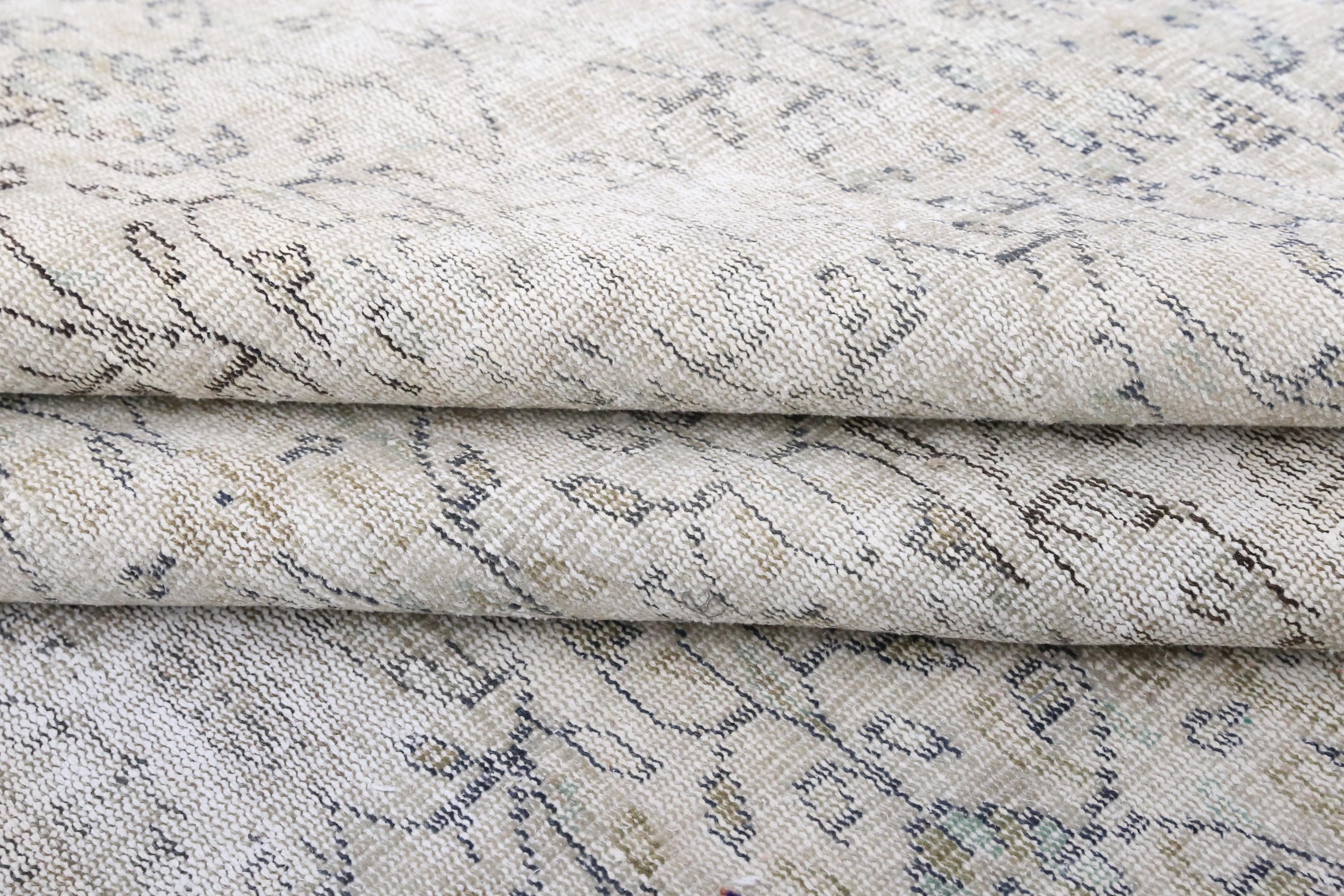 Buy Faded Grey Oushak Rug, Handmade Vintage Rug, Bohoemian Rug