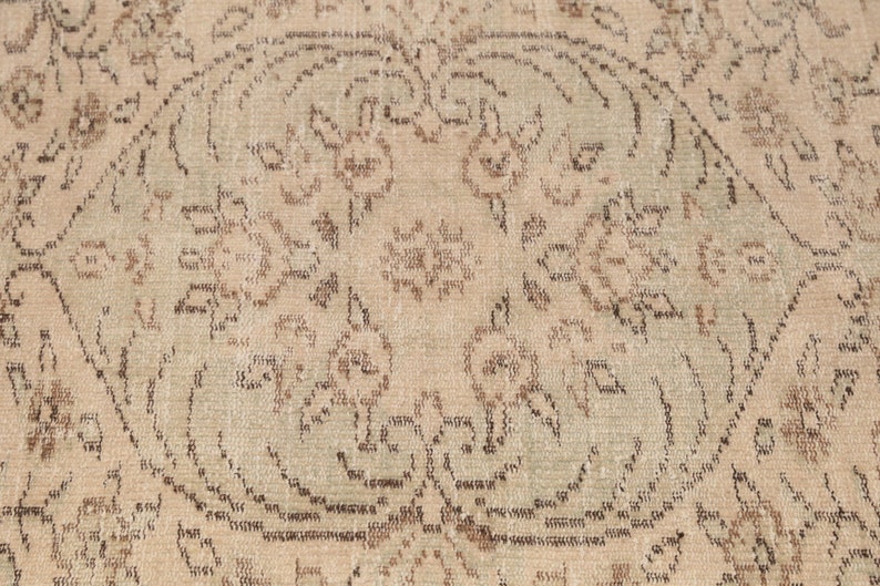 Earth tone rug, Neutral rug, Rug for living room, Wool handmade rug, Low pile rug, Modern rug, Boho decor rug, 6.1x9.4 ft, RK 13475 bild 7