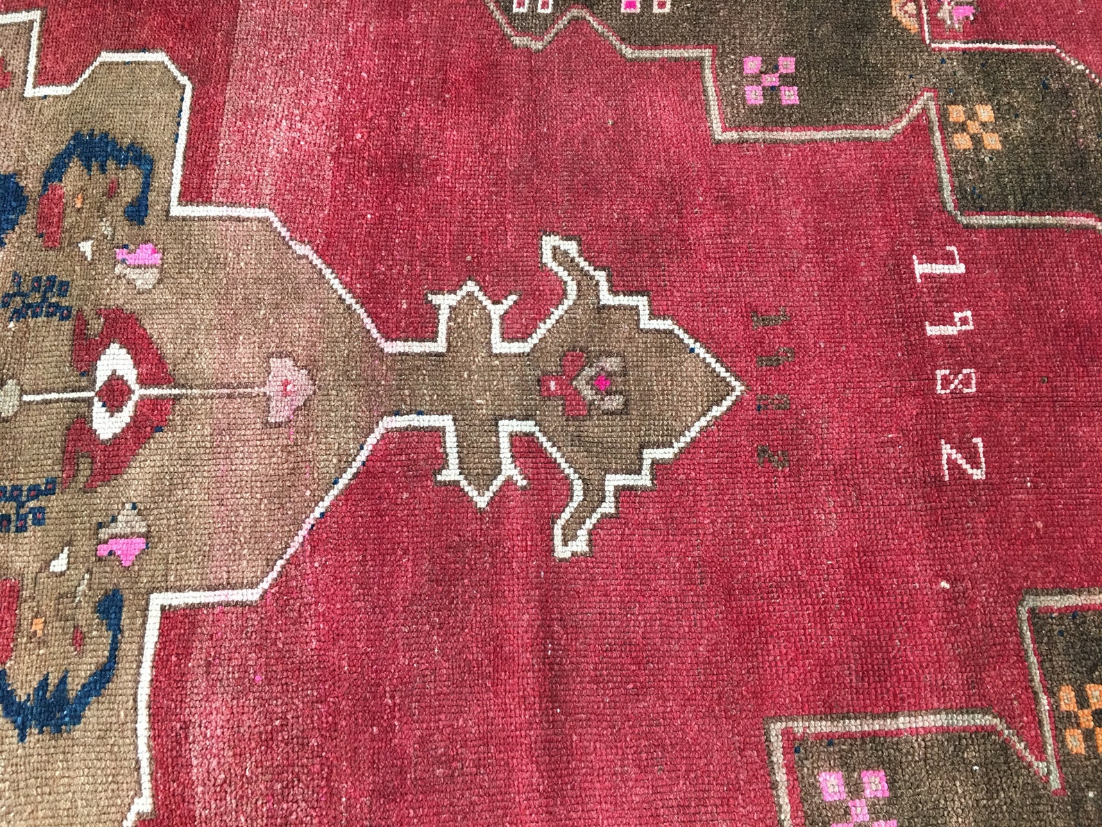 Small Area Rug Vintage Rug Fragment Bohemian Rug Oushak Etsy