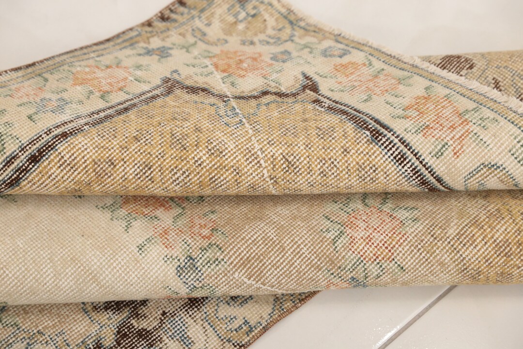 Turkish Wool Rug, Soft Color Rug, Framed Rug, Handknotted Rug, Foyer ...