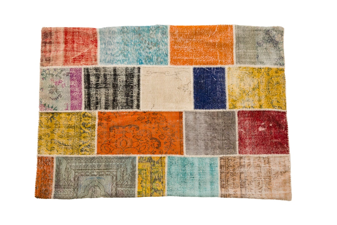Colorful Rug, Handmade Patchwork Rug, Multi Color Rug, Wool Rug ...
