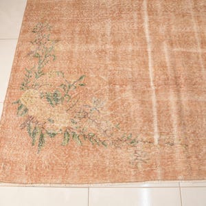 pink rug for bedroom, bohemian area rug, bohemian outdoor rug, vintage area rug, turkish antique rug, boho decor rug, 6.6 x 10.3 ft, RK 4922 image 10