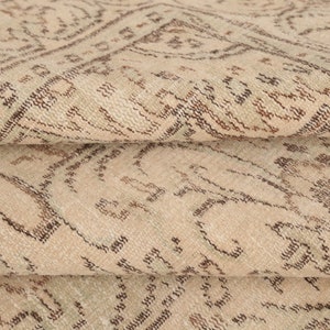 Earth tone rug, Neutral rug, Rug for living room, Wool handmade rug, Low pile rug, Modern rug, Boho decor rug, 6.1x9.4 ft, RK 13475