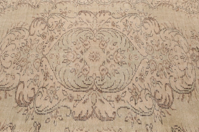 Earth tone rug, Neutral rug, Rug for living room, Wool handmade rug, Low pile rug, Modern rug, Boho decor rug, 6.1x9.4 ft, RK 13475 bild 10