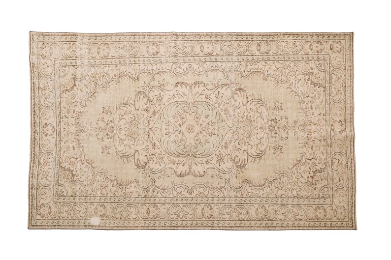 Earth tone rug, Neutral rug, Rug for living room, Wool handmade rug, Low pile rug, Modern rug, Boho decor rug, 6.1x9.4 ft, RK 13475