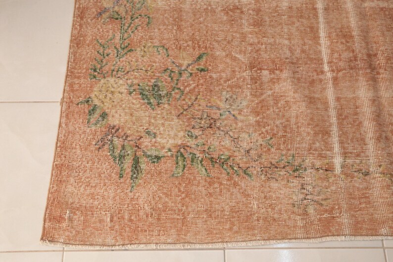 pink rug for bedroom, bohemian area rug, bohemian outdoor rug, vintage area rug, turkish antique rug, boho decor rug, 6.6 x 10.3 ft, RK 4922 image 11