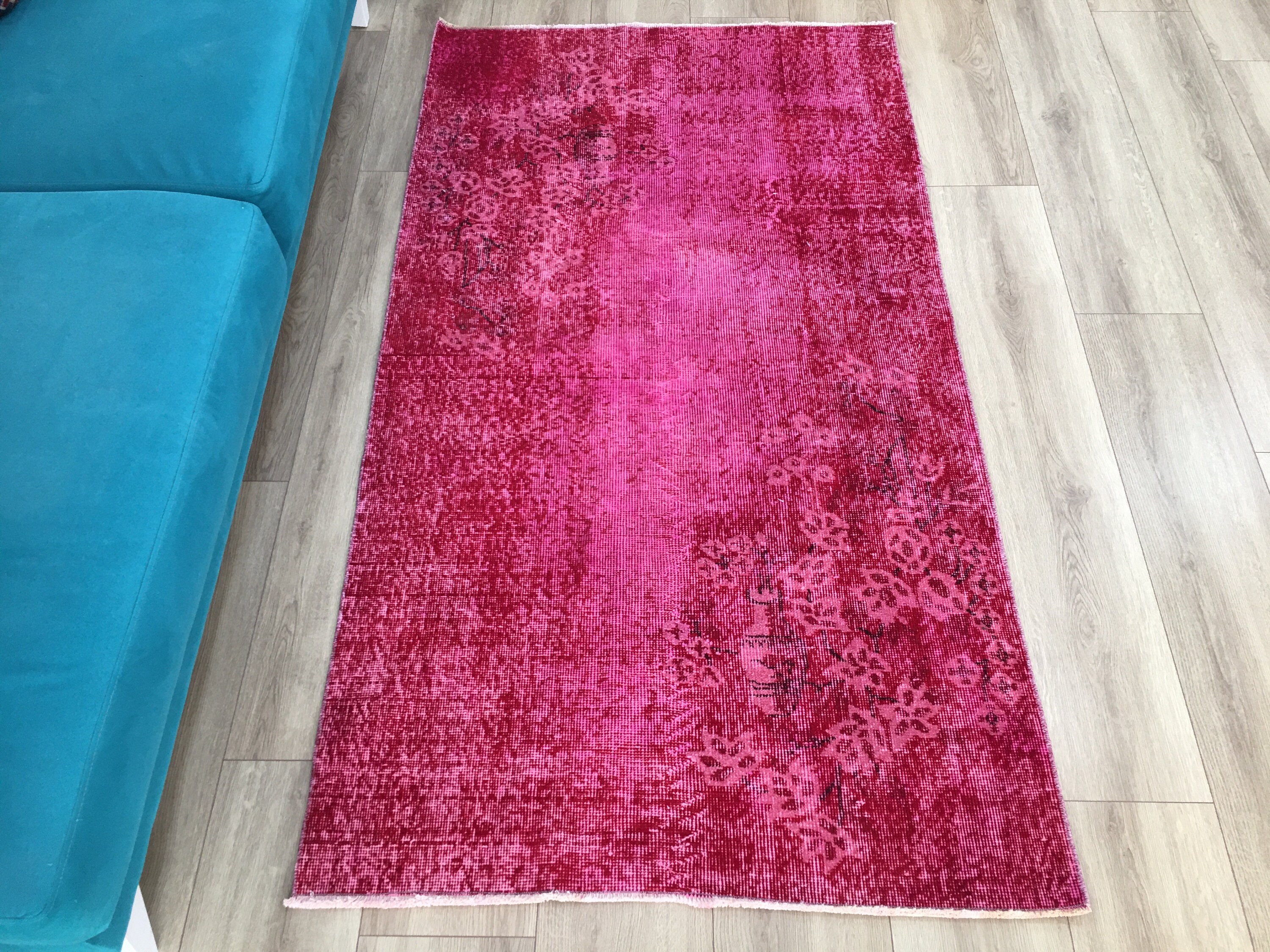 Pink Carpet, Overdyed Rug, Kitchen Rug, Turkish Rug, Vintage Rug ...