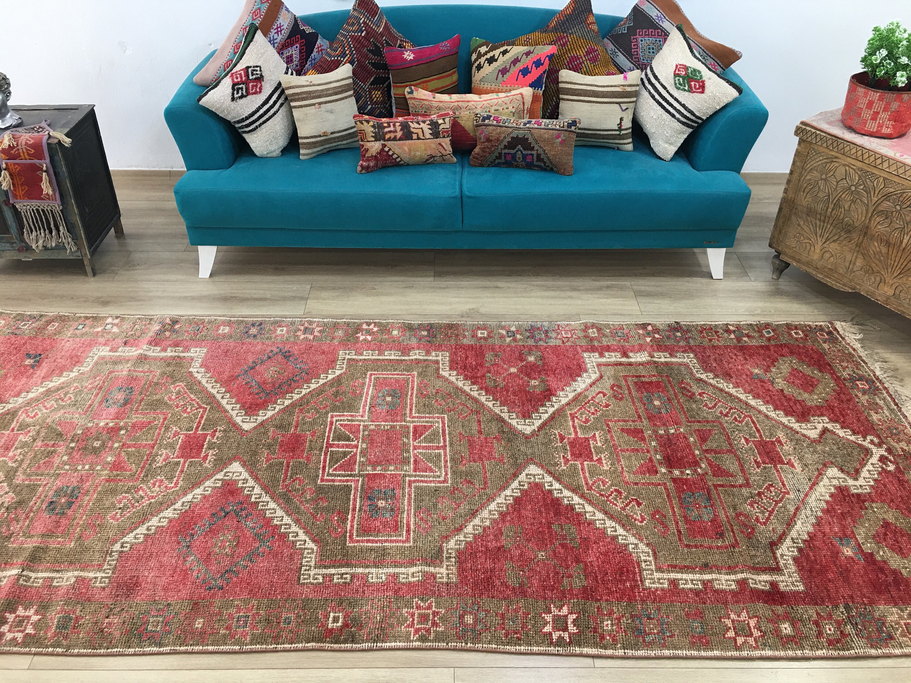 114×192 \"Forest walk”ViNTAGE TURKiSH RUG Runner Rug, Turkish Rug, Vintage Rug, Area Rug, Wool Rug