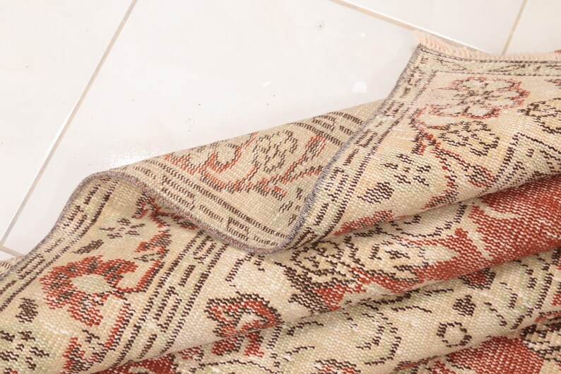 colorful rug, 70s rug, used rugs, boho area rug, kilim rug, vintage oushak rug, hand woven rug, large oushak rug, 4.7 x 8.3 ft RK 8809 image 4