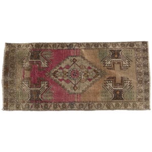 Multicolor rug, Bath mat aesthetic, Simple mat, Rug for kitchen, Turkish wool rug, Old rug, Bed beside rug, Vintage rug, 1.6x3.3 ft, RK13973 image 1