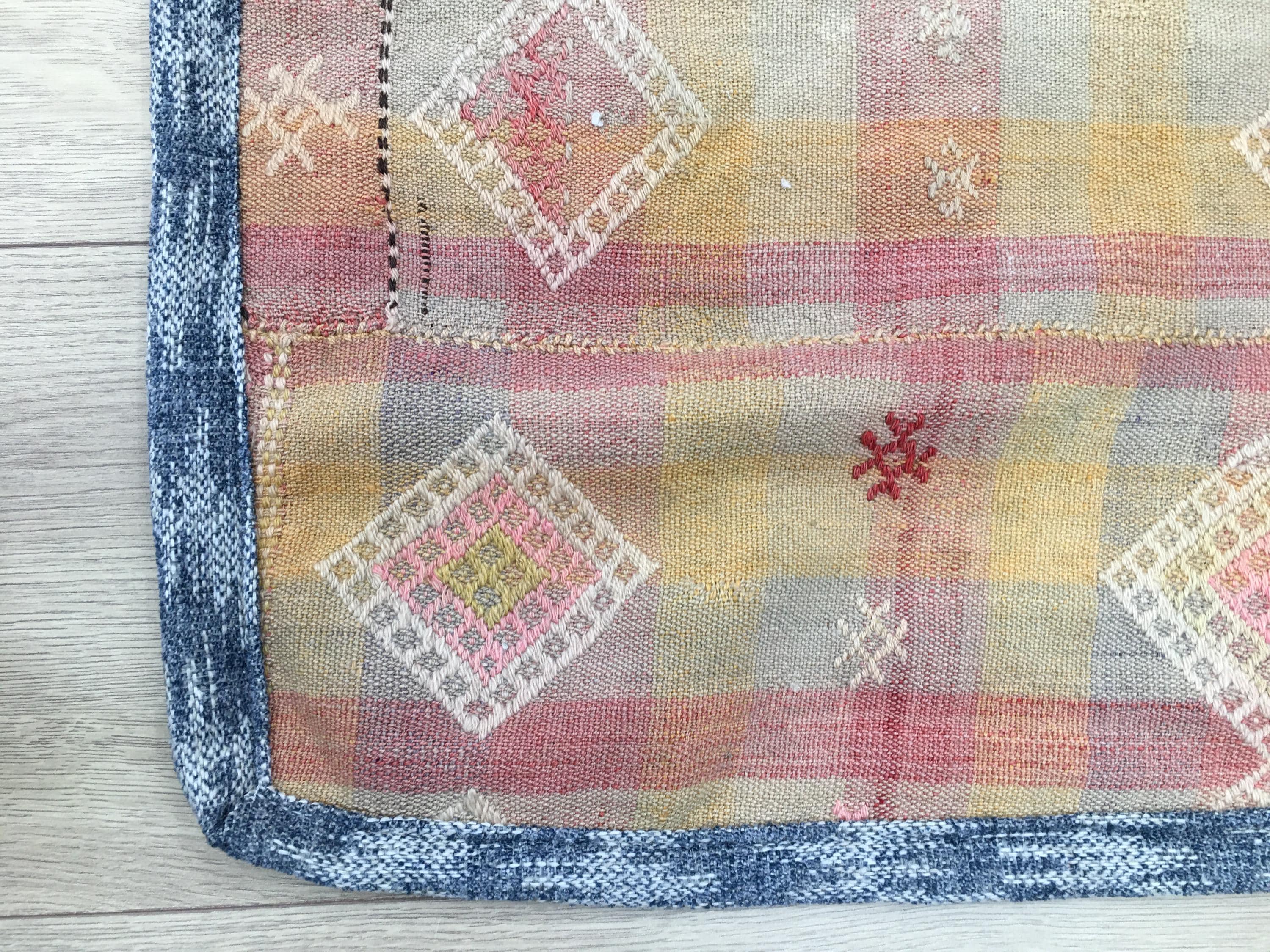 ヴィンテージ 収納袋、キリム サドル サック、ハンギング ラグ