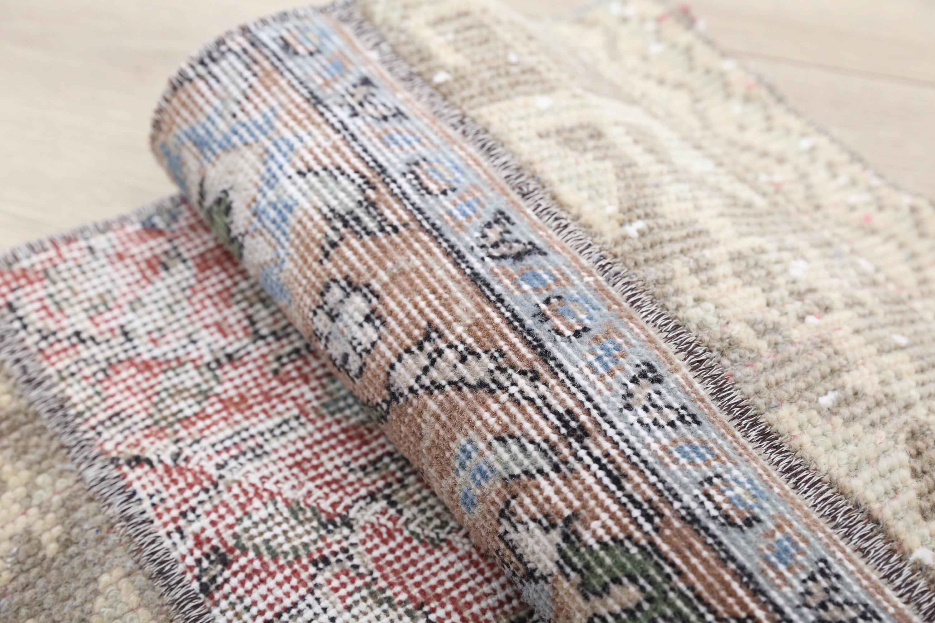 ボヘミアンパッチワークラグ、パステルカラーのトルコラグ、花柄