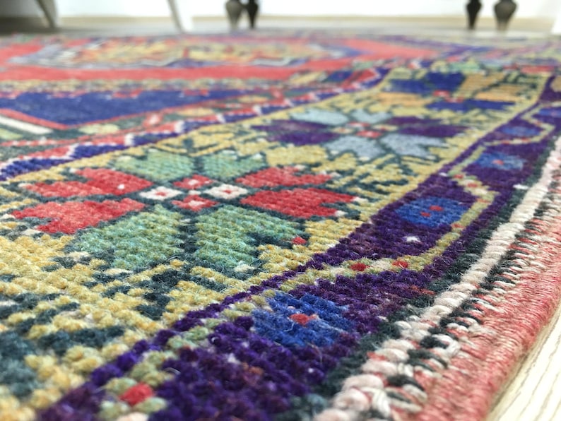 Dywan boho, Dywan vintage boho, Dywan eklektyczny boho, Kolorowy dywan boho, Dywan plemienny boho, 3,6 x 10,7 stopy, RK 7160 zdjęcie 6