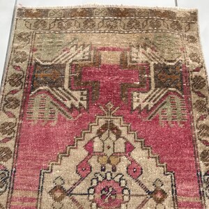 Multicolor rug, Bath mat aesthetic, Simple mat, Rug for kitchen, Turkish wool rug, Old rug, Bed beside rug, Vintage rug, 1.6x3.3 ft, RK13973 image 3