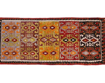 Antique kilim rug, Vintage turkish rug, Oushak kilim rug, Ethnic pattern rug, Old kilim rug, Boho decor kilim rug, 5.5 x 11.8 ft, RK 13499