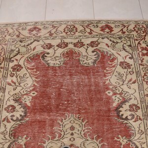 colorful rug, 70s rug, used rugs, boho area rug, kilim rug, vintage oushak rug, hand woven rug, large oushak rug, 4.7 x 8.3 ft RK 8809 image 5