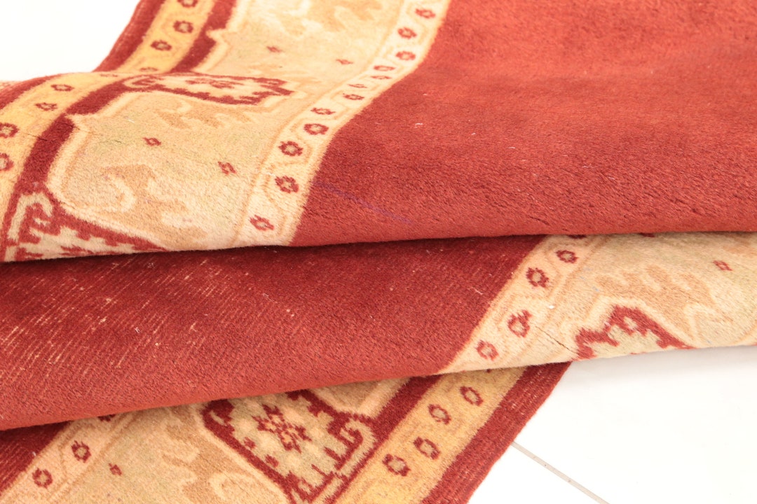 Farmhouse Rug, Red Turkish Rug, Foyer Rug, Vintage Rug, Stair Rug