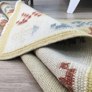 Tapis turc, tapis d'escalier, tapis Oushak, tapis de cuisine, tapis en laine, tapis vintage, tapis bohème, tapis ethnique, tapis noué à la main, 2,6 x 11,7 pieds, RK 5107