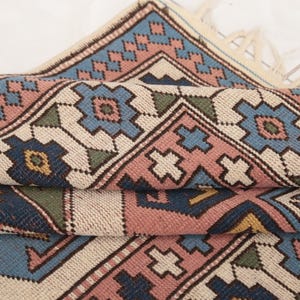 Antique turkish rug, Multicolor rug, Bordered rug, Primitive rug, Vintage area rug, Oushak wool rug, Retro rug, 4.3x6.2 ft, RK 13681