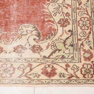 colorful rug, 70s rug, used rugs, boho area rug, kilim rug, vintage oushak rug, hand woven rug, large oushak rug, 4.7 x 8.3 ft RK 8809 image 9