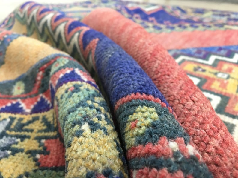 Dywan boho, Dywan vintage boho, Dywan eklektyczny boho, Kolorowy dywan boho, Dywan plemienny boho, 3,6 x 10,7 stopy, RK 7160 zdjęcie 9