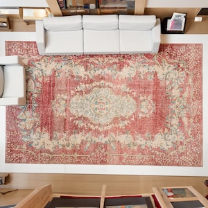 Oversize Rug Oversize Rug, Large Size Rug, Handmade Rug, Vintage Rug, Floral Rug ...