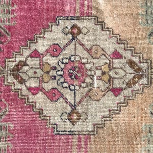 Multicolor rug, Bath mat aesthetic, Simple mat, Rug for kitchen, Turkish wool rug, Old rug, Bed beside rug, Vintage rug, 1.6x3.3 ft, RK13973 image 2