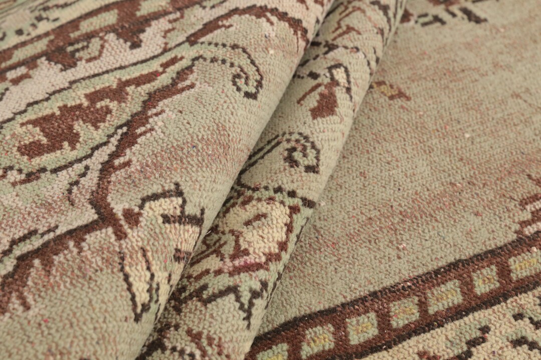 Neutral Rug, Muted Turkish Rug, Vintage Area Rug, Oushak Rug, Living ...