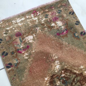 Sage Green Rug, Turkish Motif Rug, Vintage Rug, Stale Rug, Pet Friendly Rug, Durable Rug, Handwoven Rug , 1.7 x 3.7 Ft Boho Rug, RK 13340