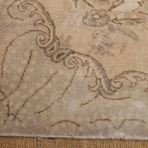 Alfombra neutra, alfombra en tonos tierra, alfombra hecha a mano, alfombra para sala de estar, alfombra anudada a mano, alfombra antigua, alfombra de lana, alfombra para dormitorio, 6.4 x 9.9 pies, RK 12401 imagen 11