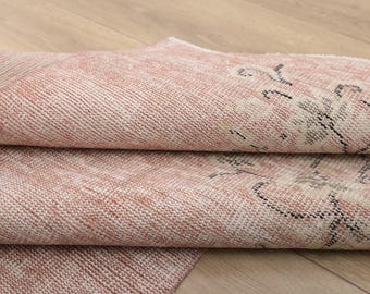 Rustic Wedding Rug, Cellar Small Rug, Turkish Rug Runner, Contemporary Rug, Family Room Rug, Boho Decor, Old Rug, 3x6.8 Feet Rug,RK 14357