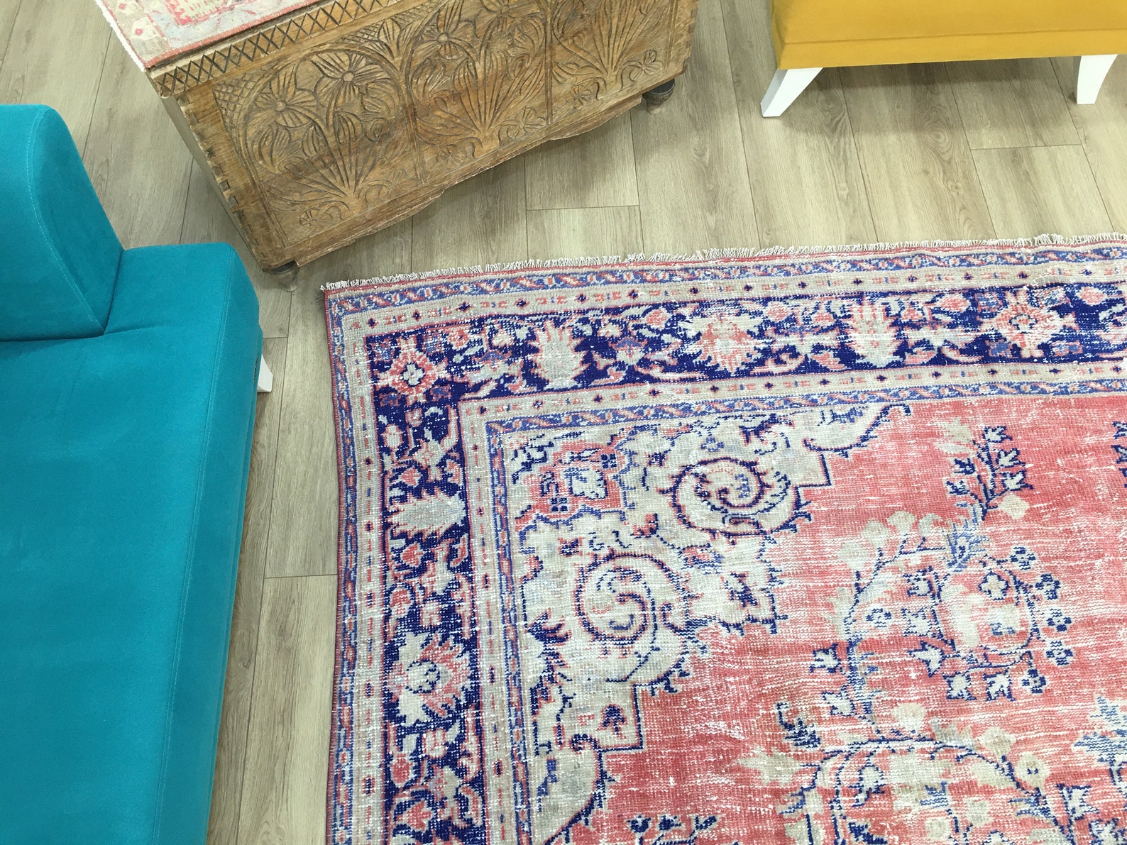 Pink Oversize Rug Turkish Rug Area Rug Oushak Rug Oriental Etsy