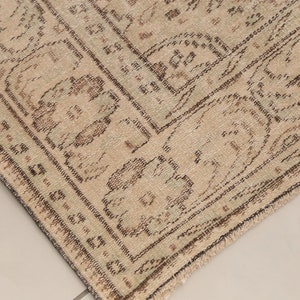 Earth tone rug, Neutral rug, Rug for living room, Wool handmade rug, Low pile rug, Modern rug, Boho decor rug, 6.1x9.4 ft, RK 13475 bild 6