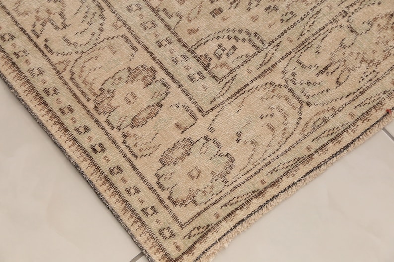Earth tone rug, Neutral rug, Rug for living room, Wool handmade rug, Low pile rug, Modern rug, Boho decor rug, 6.1x9.4 ft, RK 13475 bild 6