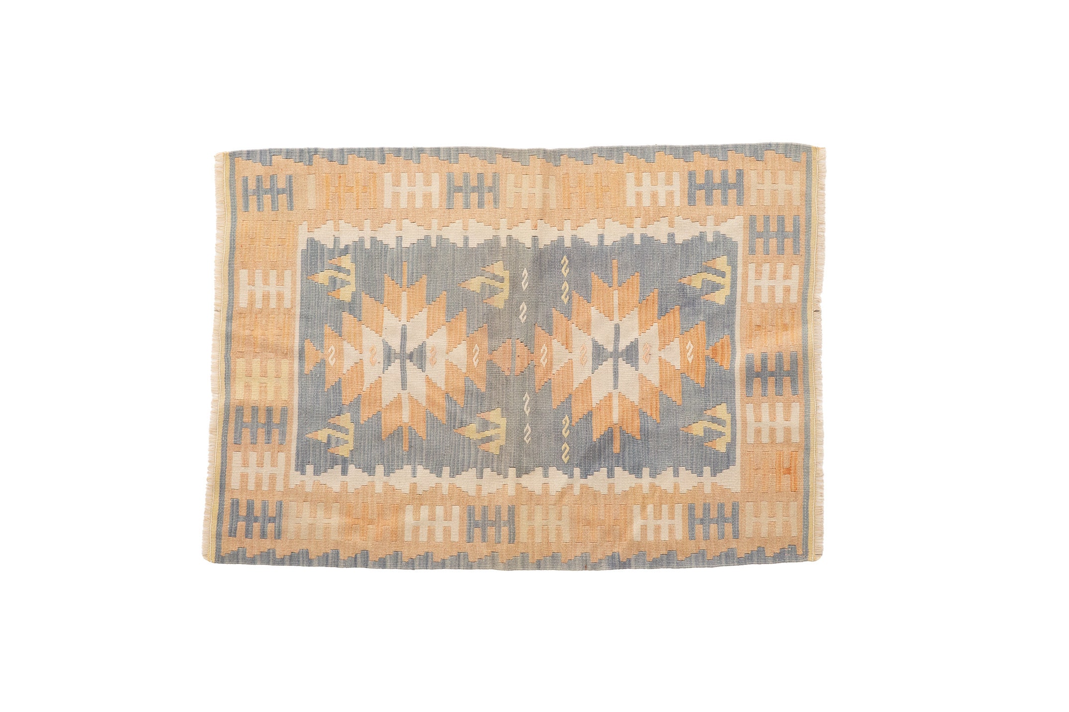 Orange Ethnic Kilim, Vintage Used Rug, Cellar Door Rug, Turkish Antique ...