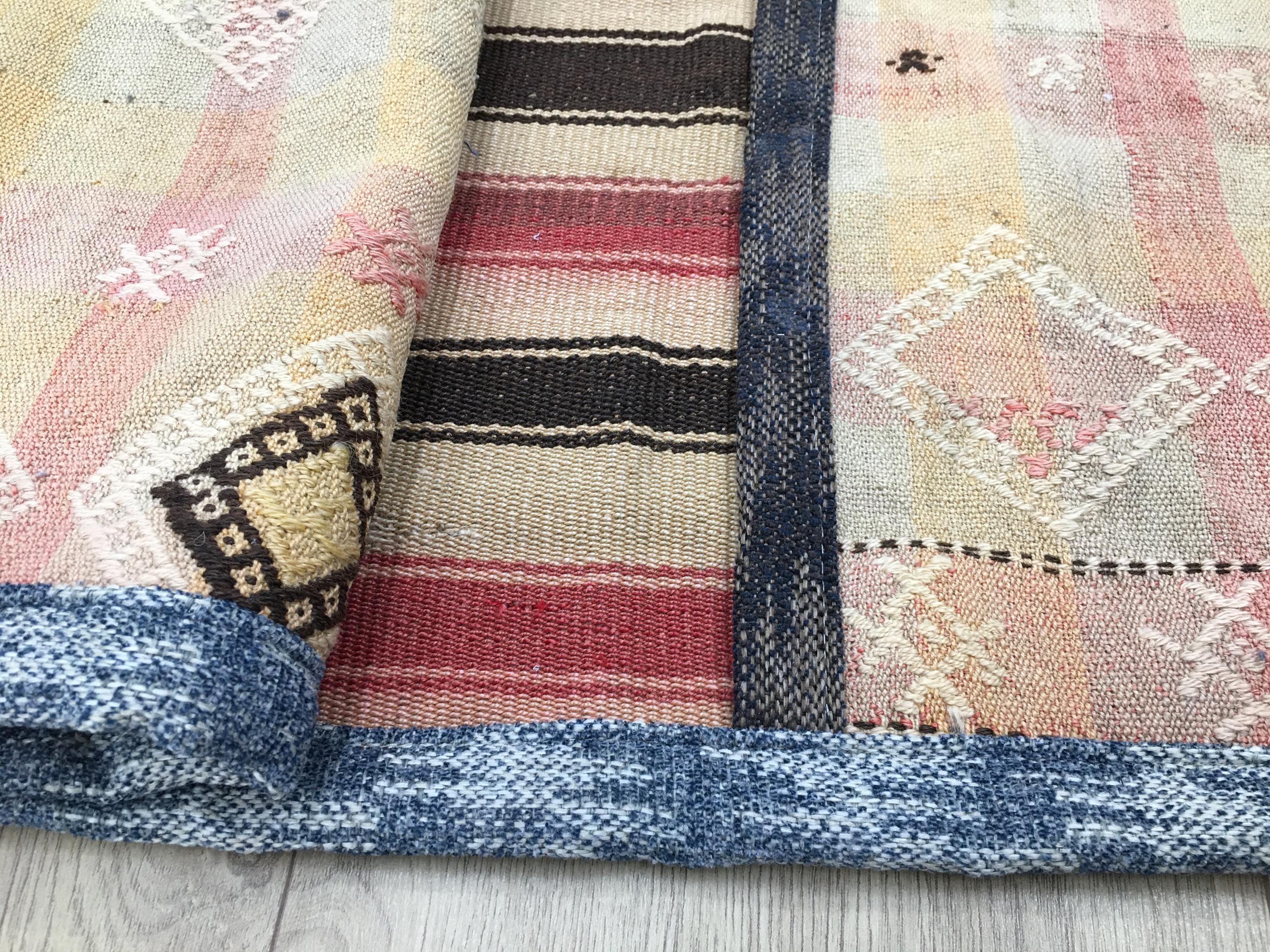 ヴィンテージ 収納袋、キリム サドル サック、ハンギング ラグ