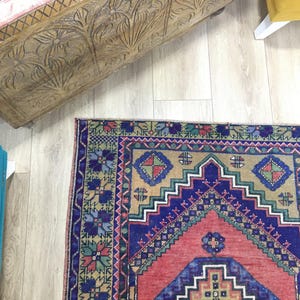 Dywan boho, Dywan vintage boho, Dywan eklektyczny boho, Kolorowy dywan boho, Dywan plemienny boho, 3,6 x 10,7 stopy, RK 7160 zdjęcie 7