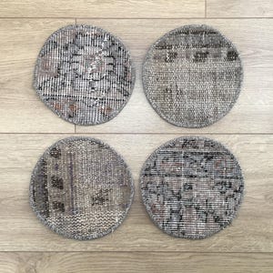 posavasos de alfombra, posavasos de plato, decoración de mesa de comedor, mantel individual para plato, 8.6'', posavasos hecho a mano, juego de 4 posavasos, soporte para plantas, decoración de pared, YVR 19