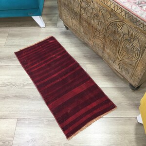 Kilim rug, Small turkish rug, Vintage rug, Bohemian rug, Carpet rug, 1.3x3 feet, Wool rug, Handmade rug, Front door rug, Boho rug, RK 10155 image 5