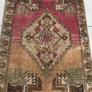 Multicolor rug, Bath mat aesthetic, Simple mat, Rug for kitchen, Turkish wool rug, Old rug, Bed beside rug, Vintage rug, 1.6x3.3 ft, RK13973 image 4