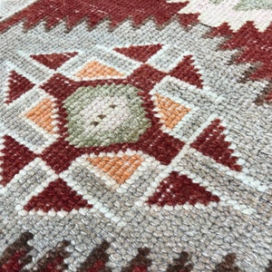 Herki runner rug, Turkish rug, Vintage rug, Handmade rug, 2.7x8.1 ft, Hallway rug, Stair rug, Entryway rug, Wool rug, Kitchen rug, RK 10170 image 7