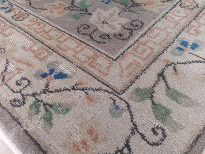 hallway rug turkish rug fragment bohemian rug 2.4 x 9.3 ft vintage rug RK 4195 kitchen rug entryway rug stair rug area rug