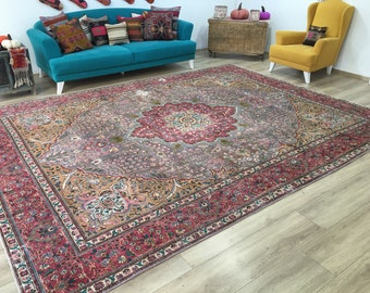 Oversize rug, Turkish rug, Vintage rug, Area rug, Antique rug, Wool rug, Living room rug, Handmade rug, Boho rug, 9.8 x 12.6 ft, RK 10637