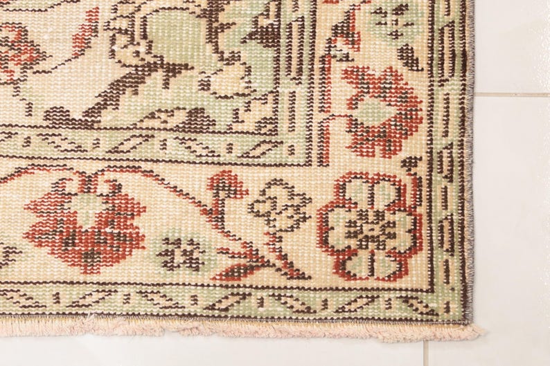 colorful rug, 70s rug, used rugs, boho area rug, kilim rug, vintage oushak rug, hand woven rug, large oushak rug, 4.7 x 8.3 ft RK 8809 image 10